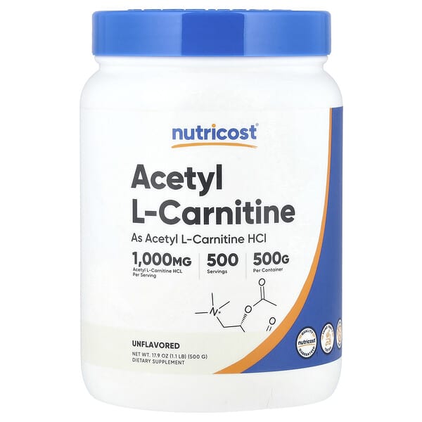 Acetyl L-Carnitine, Unflavored, 1.1 lb (500 g)