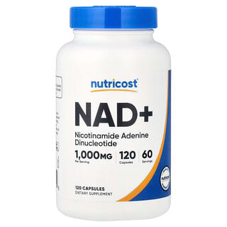 Nutricost, NAD+, 120 Capsules (500 mg per Capsule)