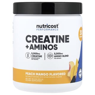 Nutricost, Performance, Créatine + Acides aminés, Pêche et mangue, 372 g