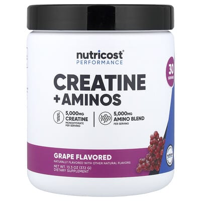Nutricost, Performance, Creatine + Amino Acids, Grape Flavor, 13.3 oz (372 g)