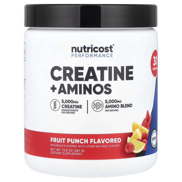Nutricost Performance, Creatine + Aminos, Fruit Punch, 13.8 oz (387 g)