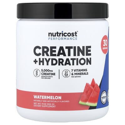Nutricost, Performance, Creatine + Hydration, Watermelon Flavor, 9 oz (252 g)