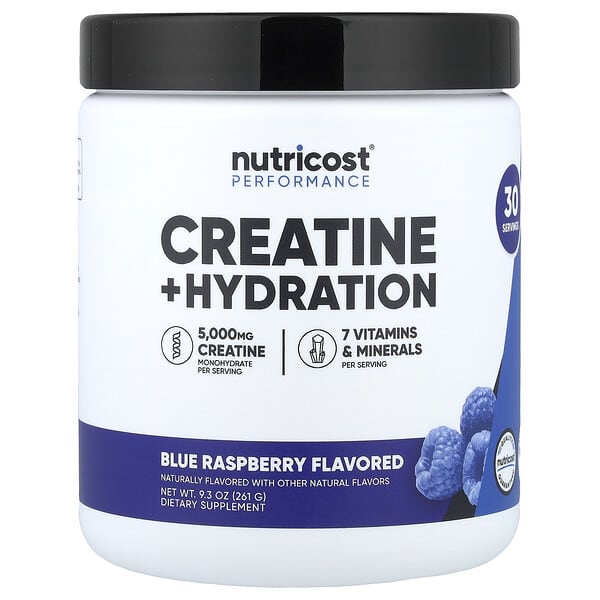 Performance, Creatine + Hydration, Blue Raspberry, 9.3 oz (261 g)