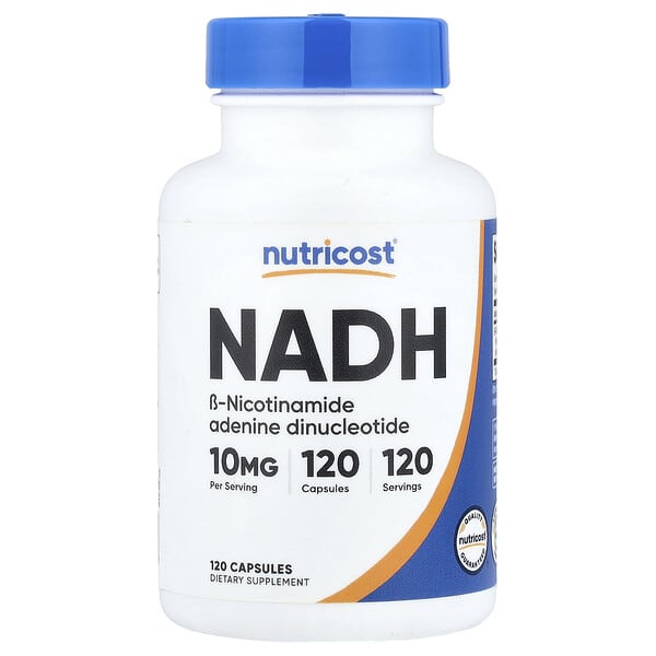 Nutricost, NADH, 10mg, 캡슐 120정