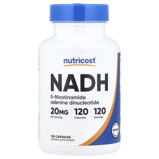 Nutricost, NADH, 20mg, 캡슐 120정