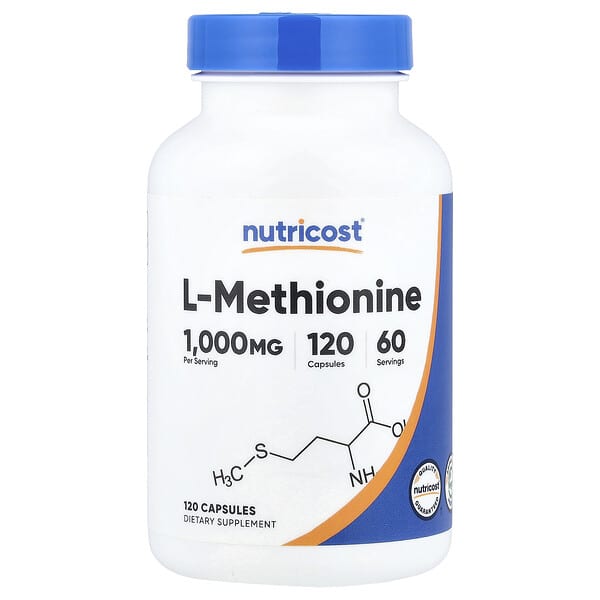 L-Methionine, 120 Capsules (500 mg per Capsule)