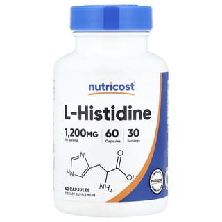 Nutricost, L-Histidina, 60 Cápsulas (600 mg por Cápsula)