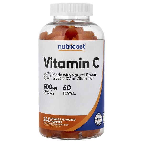 Nutricost, 비타민C 구미젤리, 오렌지 맛, 구미젤리 240개