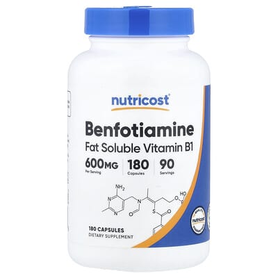 Nutricost, Benfotiamine, 180 capsules (300 mg per capsule)