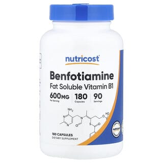 Nutricost, Benfotiamine, 600 mg, 180 Capsules (300 mg per Capsule)