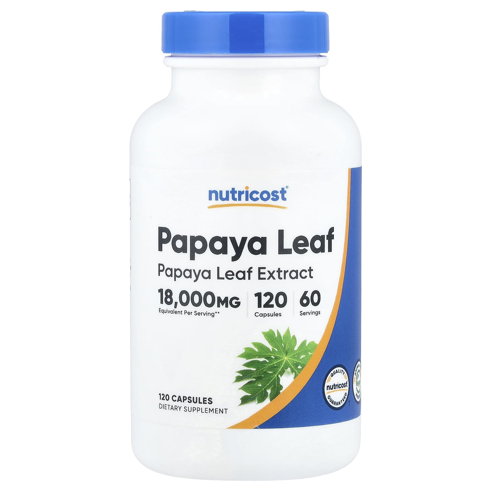 Nutricost, лист папайи, 120 капсул (9000 мг в 1 капсуле)