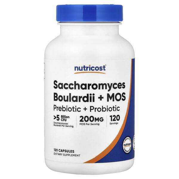Nutricost, Saccharomyces Boulardii + MOS, 120 Kapseln
