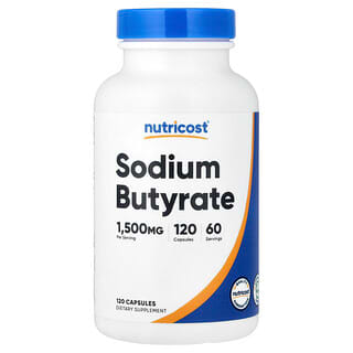 Nutricost, Sodium Butyrate, 120 Capsules (750 mg per Capsule)