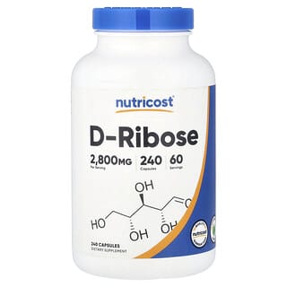 Nutricost, D-Ribose, 240 Cápsulas (700 mg por Cápsula)