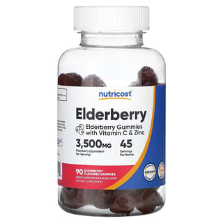 Nutricost, Elderberry, 90 Flavored Gummies