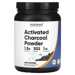 Nutricost, Activated Charcoal Powder, Unflavored, 16 oz (454 g)