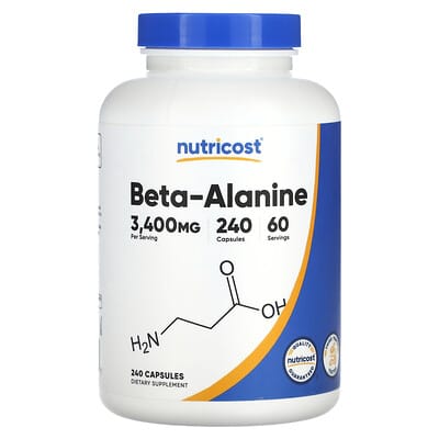 Nutricost, Beta-Alanine, 3400 mg, 240 Capsules (850 mg per capsule)