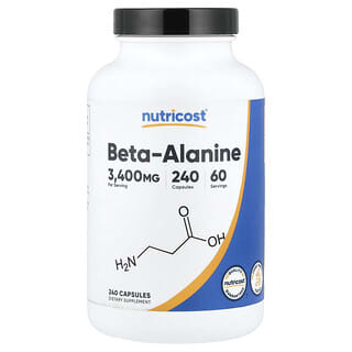 Nutricost, Beta-alanina, 240 cápsulas (850 mg por cápsula)