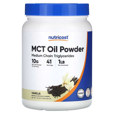 Nutricost, Medium Chain Triglyceride Oil Powder, Vanilla, 16 oz (454 g)