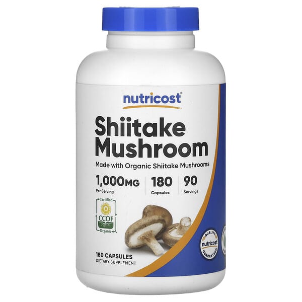 Nutricost Shiitake Mushroom, 180 Capsules (500 mg per Capsule)