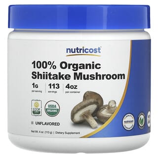 Nutricost, Fungo shiitake biologico al 100%, non aromatizzato, 113 g