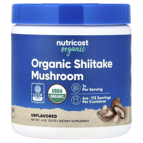 Nutricost, 유기농 표고버섯, 무맛, 113g(4oz)