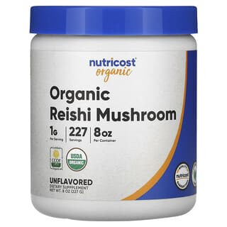 Nutricost, Hongo reishi orgánico, Sin sabor`` 227 g (8 oz)