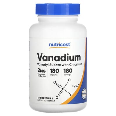 Nutricost, Vanadium, 2 mg, 180 Capsules