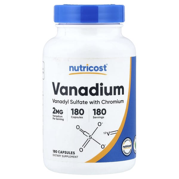 Nutricost, Vanadium, 2 mg, 180 capsules
