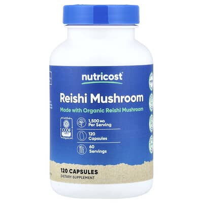Nutricost, Reishi Mushroom, 1500 mg, 120 Capsules (750 mg per capsule)