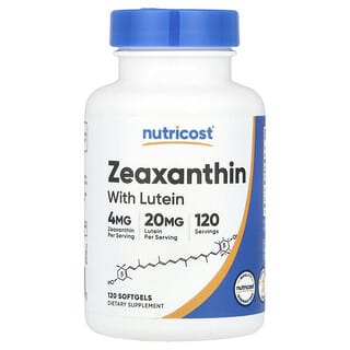 Nutricost, Zéaxanthine avec lutéine, 120 capsules à enveloppe molle