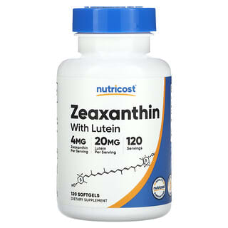 Nutricost, Zéaxanthine avec lutéine, 120 capsules à enveloppe molle