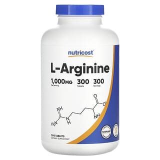 Nutricost, L-Arginina, 1.000 mg, 300 Comprimidos