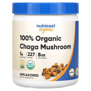 Nutricost, Hongo chaga 100% orgánico, Sin sabor, 227 g (8 oz)