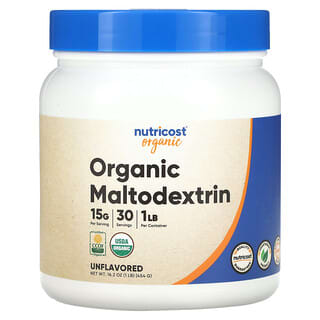 Nutricost, органический мальтодекстрин, без добавок, 454 г (1 фунт)