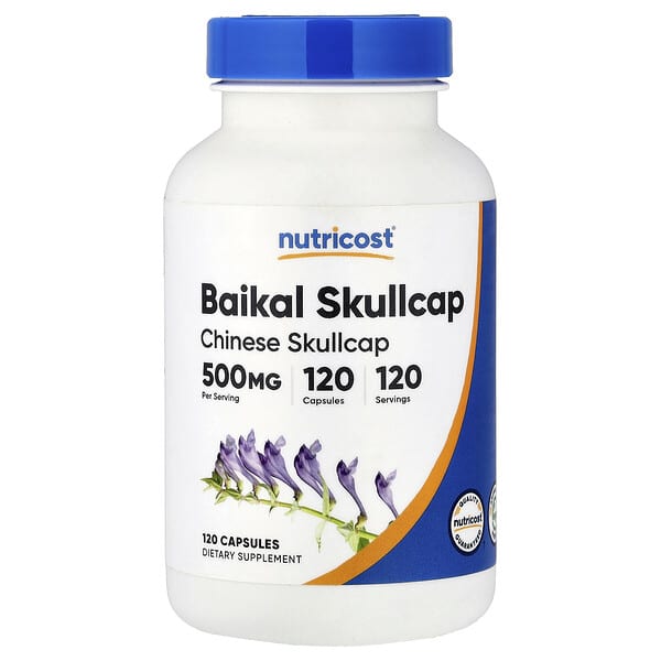 Nutricost, 바이칼 골무꽃, 500mg, 캡슐 120정
