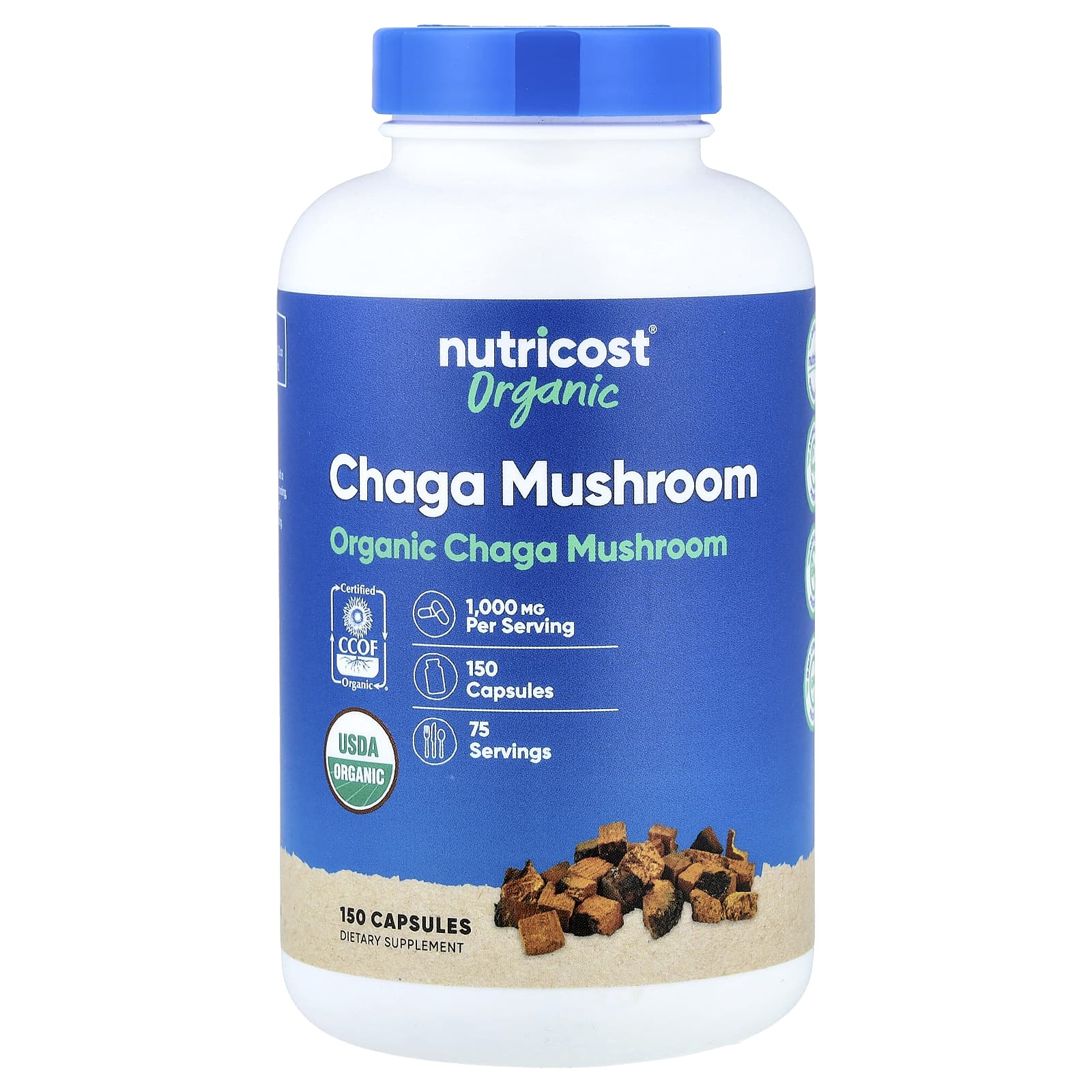 Nutricost Organic Chaga Mushroom – 150 gélules de Nutricost
