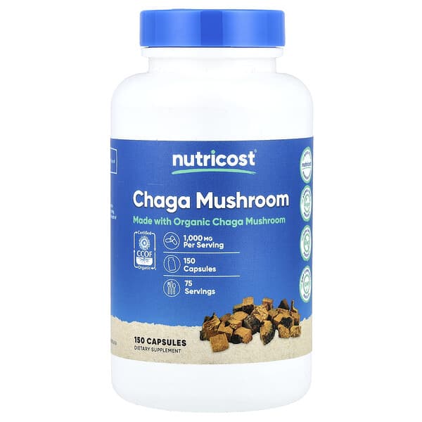 Nutricost Chaga Mushroom, 150 Capsules (500 mg per Capsule)