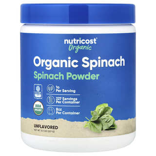 Nutricost, Poudre d'épinard biologique, non aromatisée, 227 g