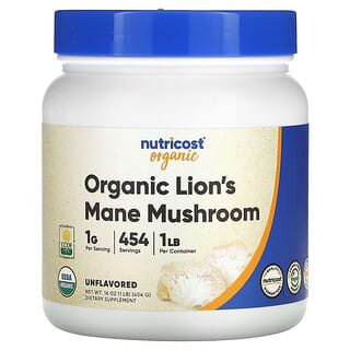 Nutricost, Hongo melena de león orgánico, Sin sabor`` 454 g (1 lb)