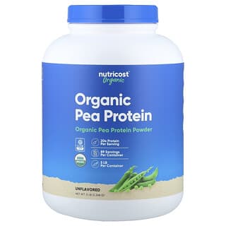 Nutricost, Organic Pea Protein, Unflavored, 5 lbs (2,268 g)