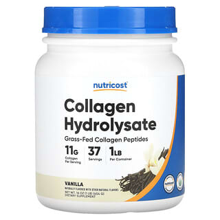 Nutricost, Hydrolysat de collagène, vanille, 454 g