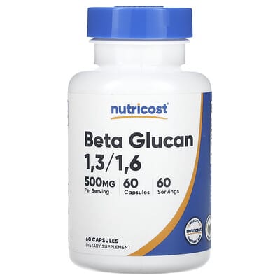 Nutricost, Beta-Glucan 1,3/1,6, 500 mg, 60 Capsules