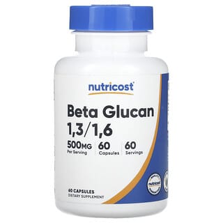 Nutricost, Beta-glucano 1,3 / 1,6, 500 mg, 60 cápsulas