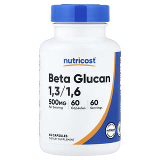 Nutricost, Betaglucano 1,3 / 1,6, 500 mg, 60 Cápsulas