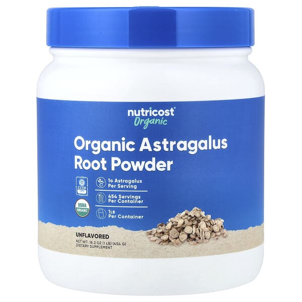 Organic Astragalus Root Powder, Unflavored, 16.2 oz (454 g)