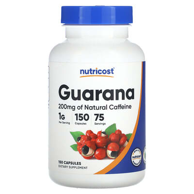 Nutricost, Guarana, 1000 mg, 150 Capsules (500 mg per capsule)