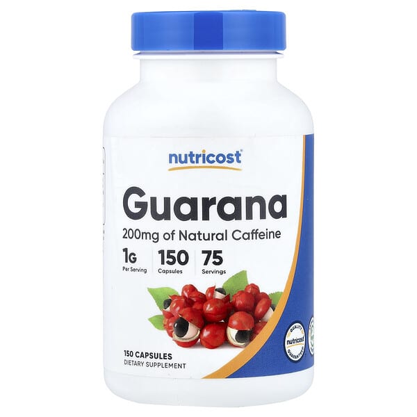 Nutricost, 과라나, 캡슐 150정(캡슐 1정당 500mg)