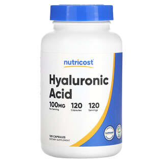 Nutricost, Hyaluronic Acid, Hyaluronsäure, 100 mg, 120 Kapseln