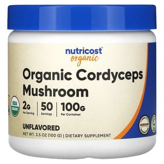Nutricost, Organiczny kordyceps, niearomatyzowany, 100 g